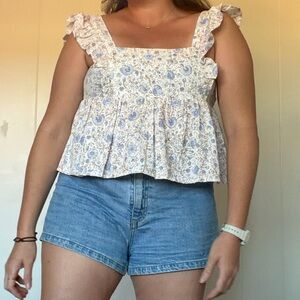 Billabong Blue Floral Top